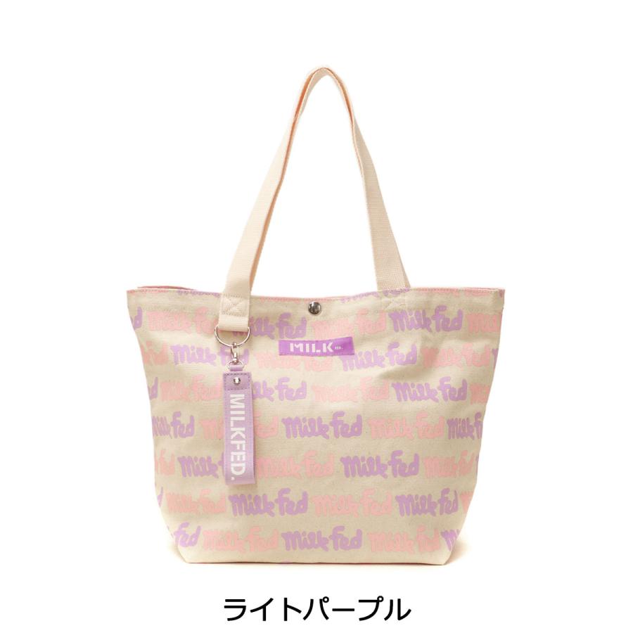 最大30%★5/1限定 ミルクフェド トートバッグ MILKFED. バッグ LOGO PATTERN BIG TOTE ロゴパターンビッグトート キャンバス 帆布 A4 レディース 103201053033｜galleria-onlineshop｜07