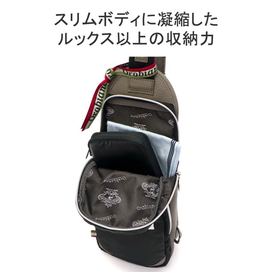 セール30%OFF 日本正規品 オロビアンコ ボディバッグ Orobianco GIACOMIO 13-H 斜めがけ 縦型 ショルダーバッグ 小さめ ナイロン 本革 メンズ 92162｜galleria-onlineshop｜13