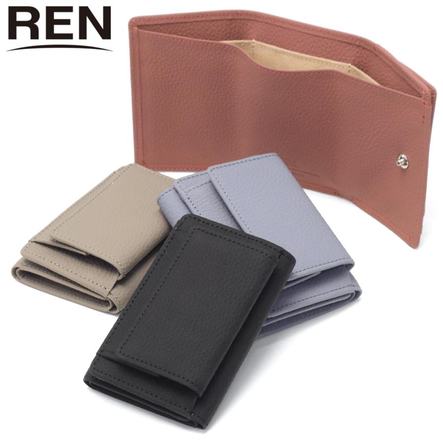 REN（レン） 最大42%☆5/11迄 三つ折り財布 レディース 革 財布 本革