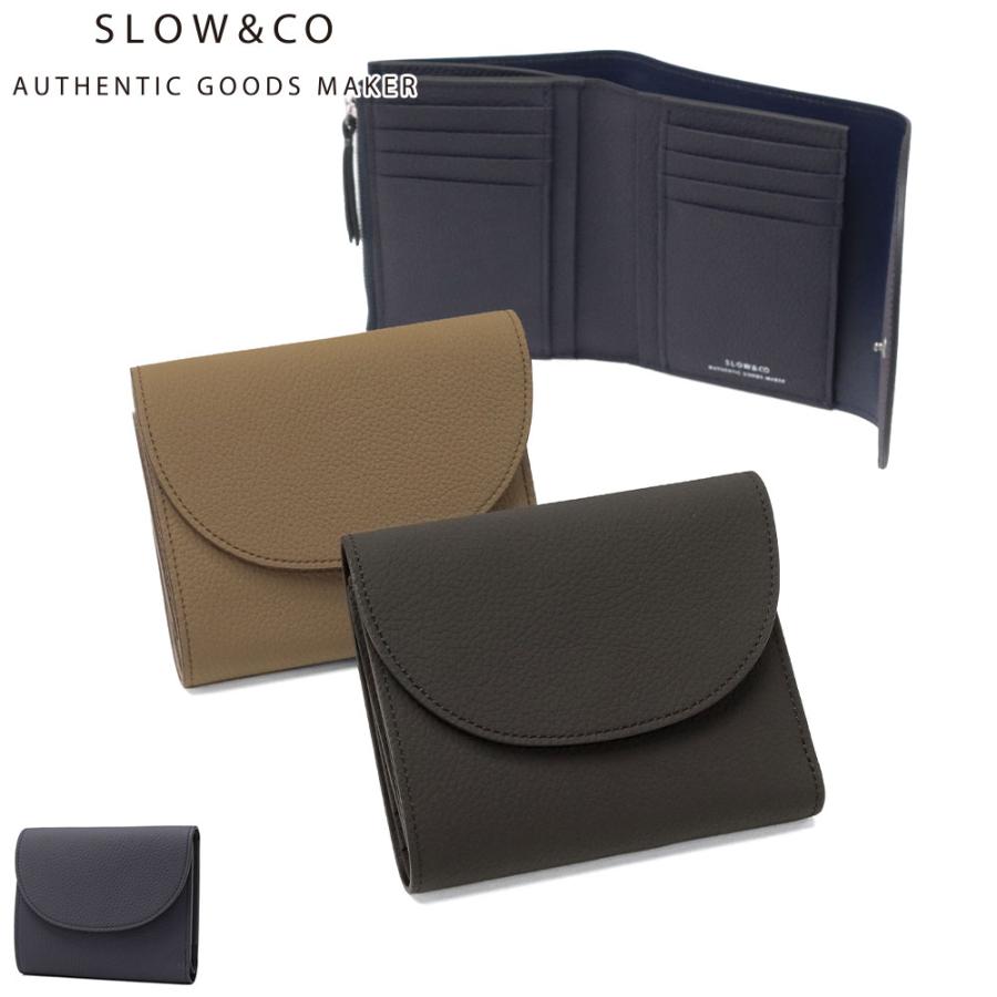 SLOW 最大49%☆9/9限定 三つ折り財布 メンズ レディース ブランド 革