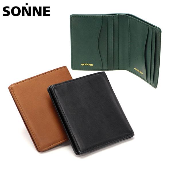 最大50%★7/15限定 ゾンネ 財布 メンズ レディース 二つ折り 二つ折り財布 革 本革 SONNE コンパクト 薄型 スリム SCHAF マルチコンパクトウォレット SOS009A | SONNE