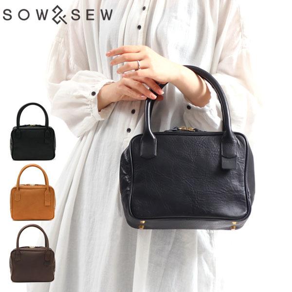 最大44%★3/1迄 レビューでQUO ハンドバッグ L レディース 革 トートバッグ ミニトートバッグ 小さめ SHRINK LEATHER SOW&SEW ソウアンドソウ PB-BB02