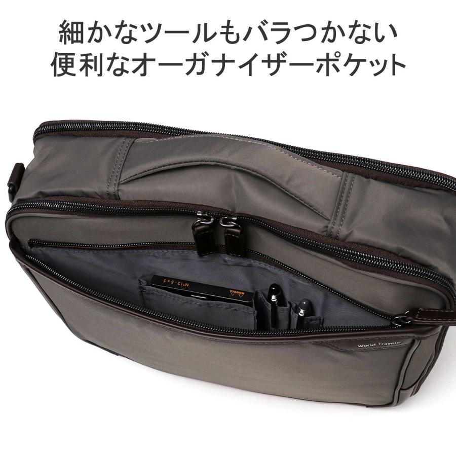 ワールドトラベラー ブリーフケース メンズ 軽量 World Traveler ビジネスバッグ 2WAY ショルダーバッグ 通勤 A4 8L 2層 クロトS 17474｜galleria-onlineshop｜10