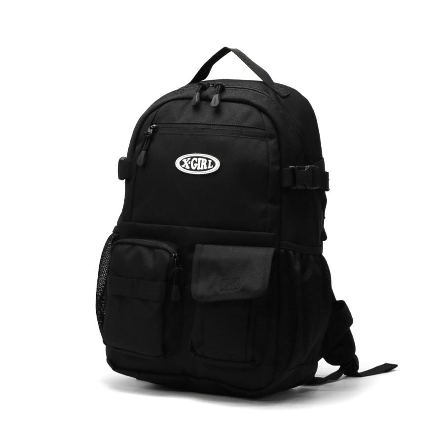 エックスガール リュック 通学 レディース リュックサック 黒 X-girl 女子 軽い A4 通勤 高校生 20L MULTI POCKET BACKPACK 105241053007｜galleria-onlineshop｜12