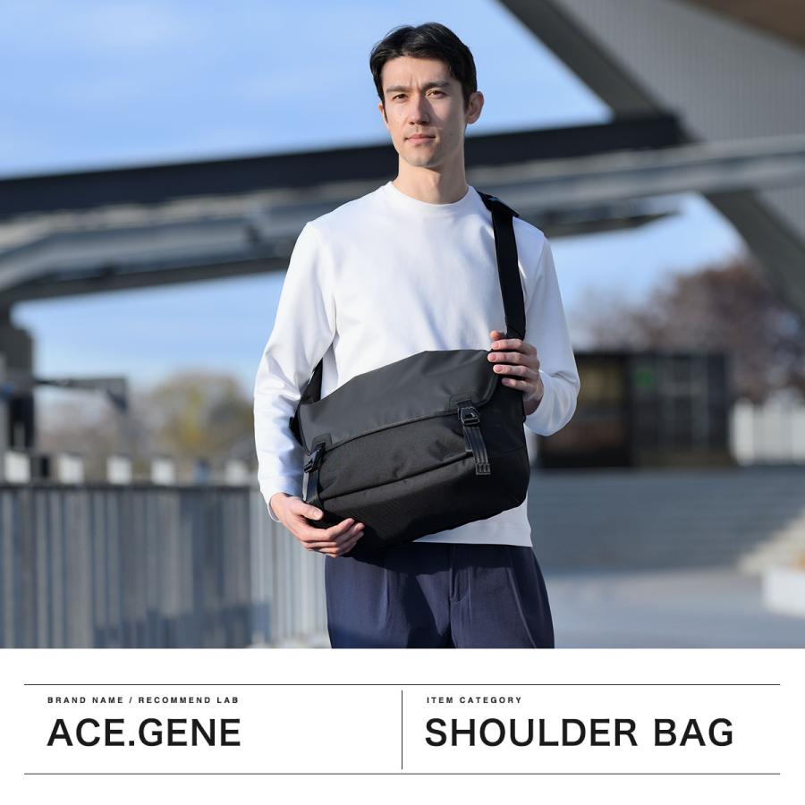 最大50%★5/5限定 正規品5年保証 エースジーン メッセンジャーバッグ メンズ ace.GENE PC収納 14inch A4 15L エブスタ メッセンジャーショルダーバッグ 20081_2