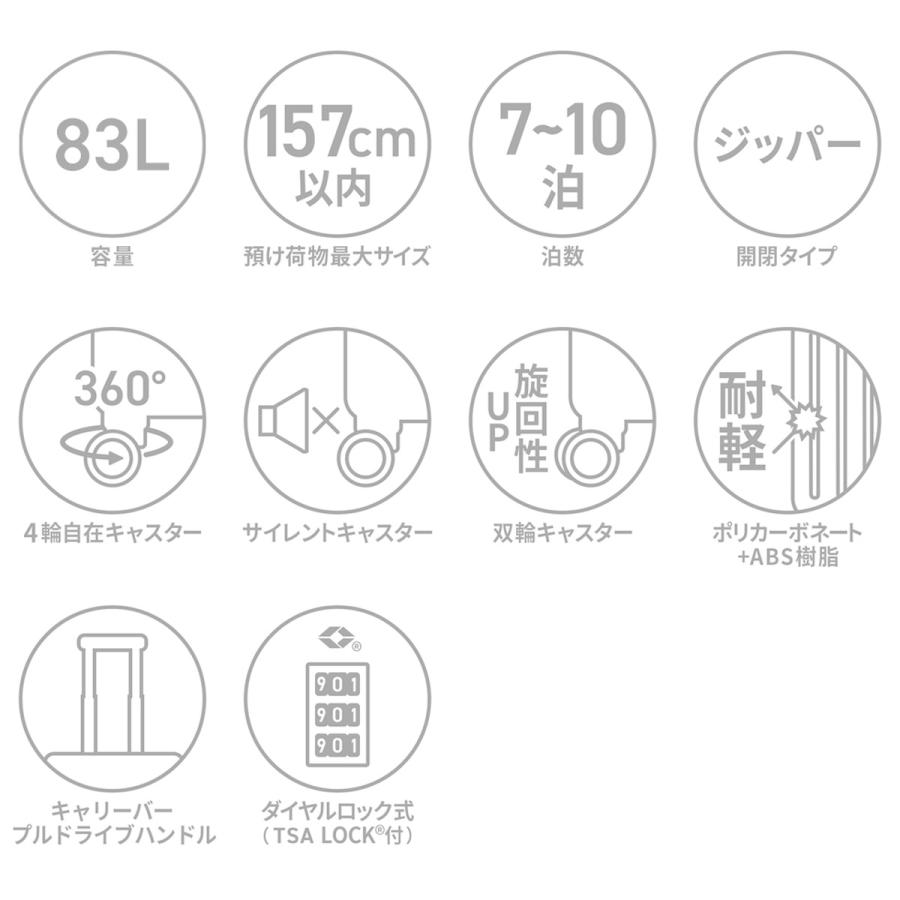 最大51%★4/23迄 セール30%OFF 特典付 10年保証 エーストーキョー スーツケース ace.TOKYO キャリーケース83L Lサイズ 大容量 06865 爆買の画像