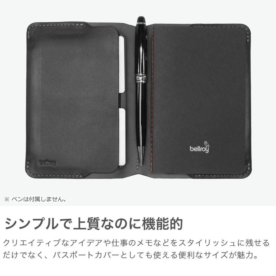 最大51%★4/22〜 正規品3年保証 ベルロイ ノートブックカバー Bellroy ブックカバー カバー 革 レザー パスポート カード収納 ノート付き メモ ロゴ ENCE 爆買の画像