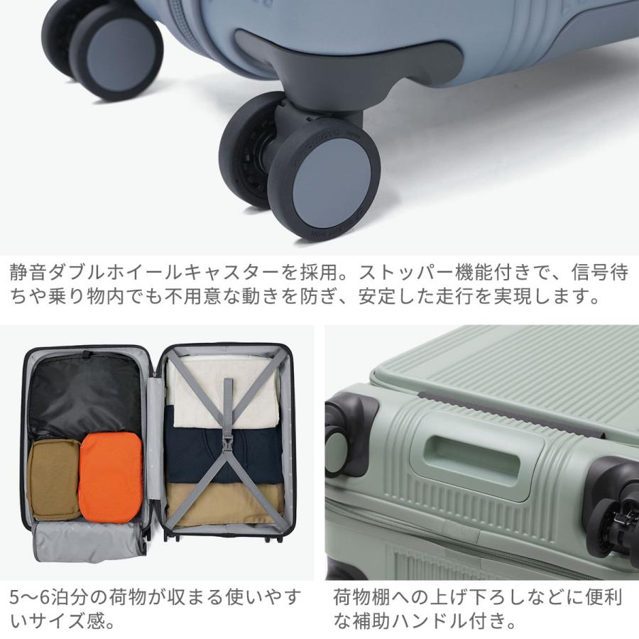 最大42%★4/23迄 特典付 正規品1年保証 バーマス スーツケース フロントオープン BERMAS 5〜6泊 53L 56cm TRAVEL SMART フロントオープンファスナー 60551 爆買の画像