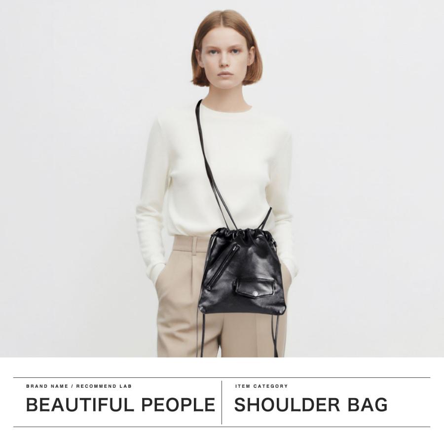 最大41%★5/25限定 ビューティフルピープル ショルダーバッグ レディース メンズ 巾着 beautiful people 軽量 A5 excerption riders drawstring bag 612001の画像