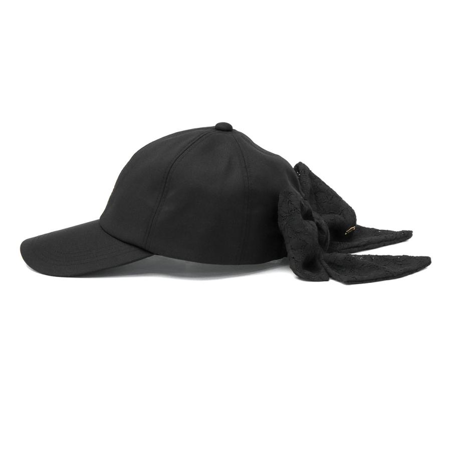 カシラ、リボン付き ブラック ベースボールキャップ美品 CA4LA（カシラ） 最大51%☆8/30〜 キャップ レディース 帽子 日焼け