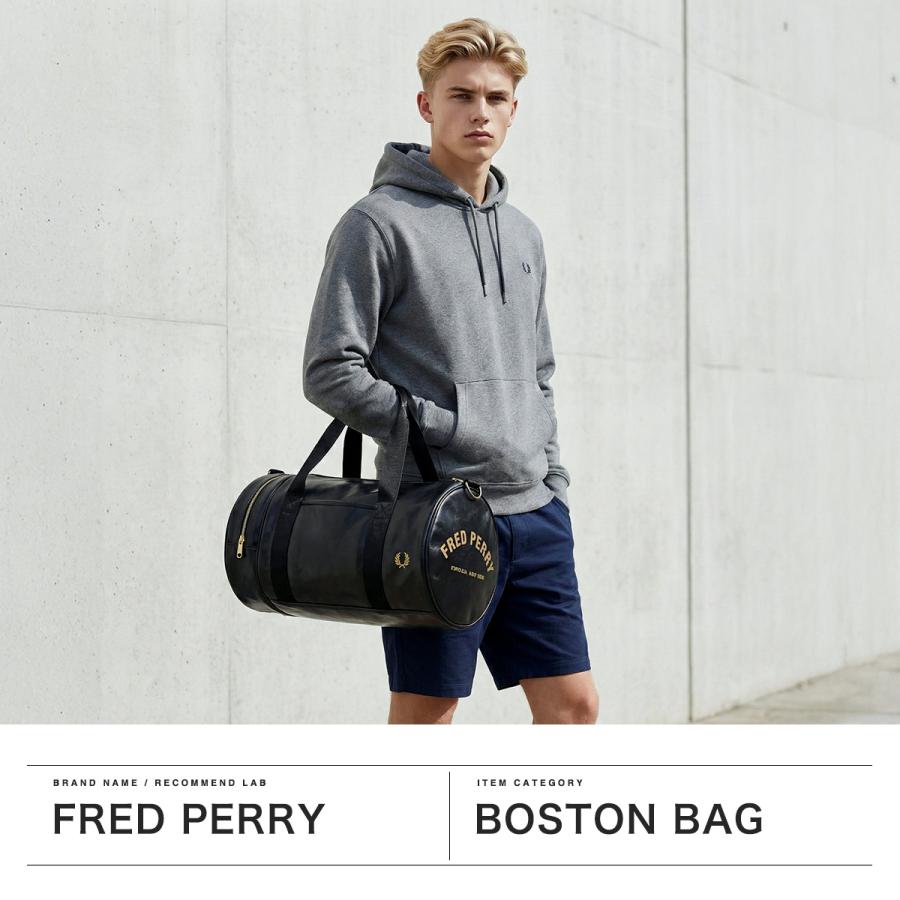 最大51%★土日限定 フレッドペリー ボストンバッグ 旅行 大容量 メンズ レディース FRED PERRY 軽量 斜めがけ 2WAY 23L A4 Tonal Classic Barrel Bag L7260_5