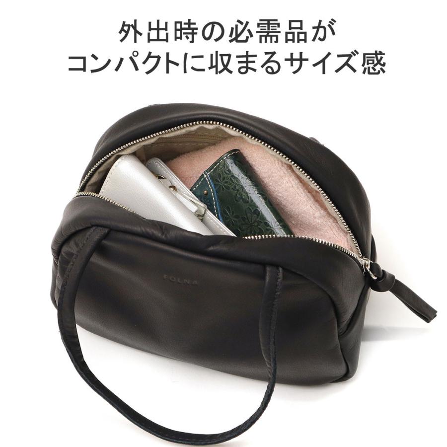 FOLNA RD ブランド 小さめ 黒 本革 革 レザー ミニボストン