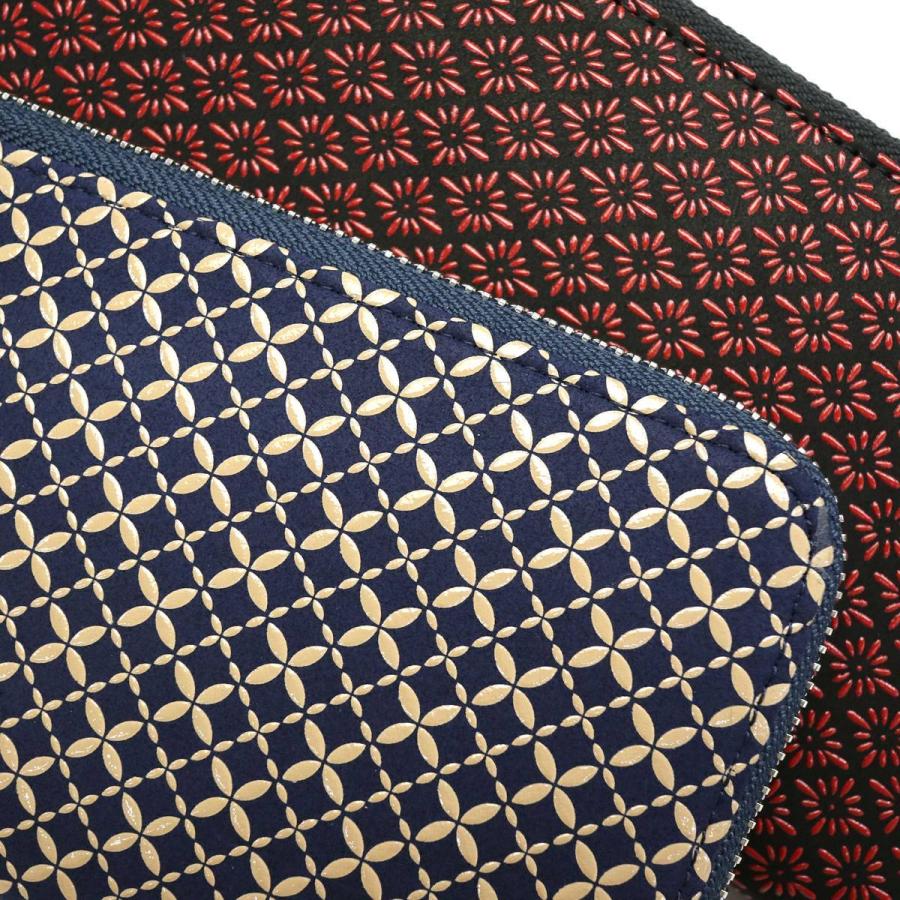 最大36%★8/30限定 印傳屋 財布 印伝 インデンヤ INDEN-YA 印傳屋 長財布 薄い L字ファスナー スマホウォレット レディース メンズ 和柄 革 日本製 5028 mm 黒×黒 |1 印傳屋 印伝 約 紺×白 |14 七宝繋ぎ