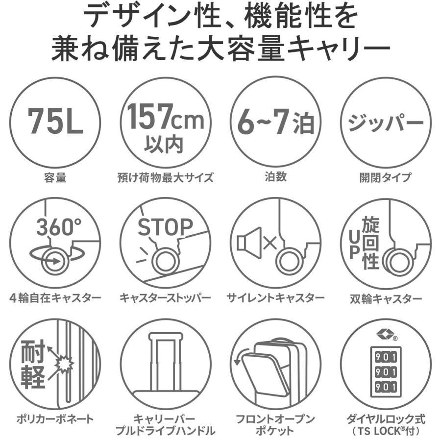 正規品2年保証 イノベーター スーツケース M Mサイズ innovator 軽量 軽い 前開き おしゃれ 静音 Extreme Journey 75L Middle INV650DOR｜galleria-store｜20