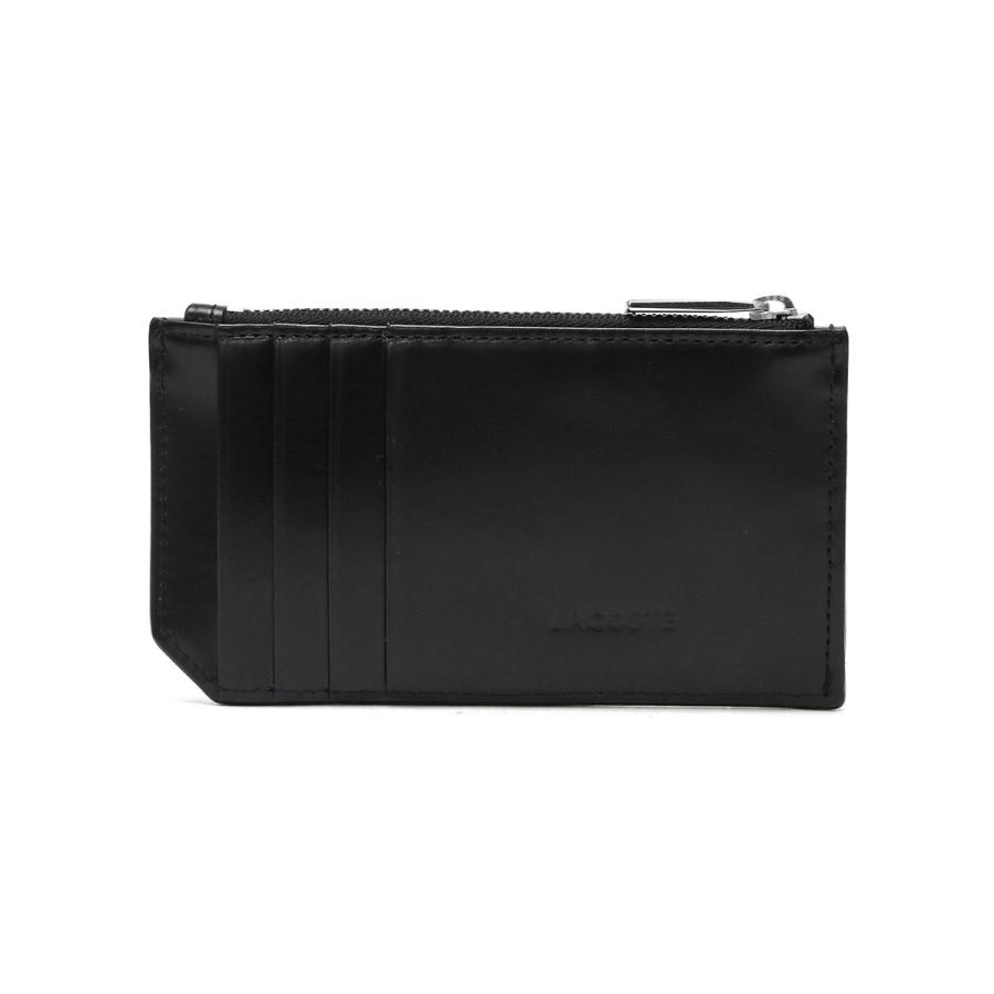 LACOSTE ミニ財布 フラグメントケース ブラック LACOSTE（ラコステ） 財布 ファスナー 本革 薄い Men's Premium 2
