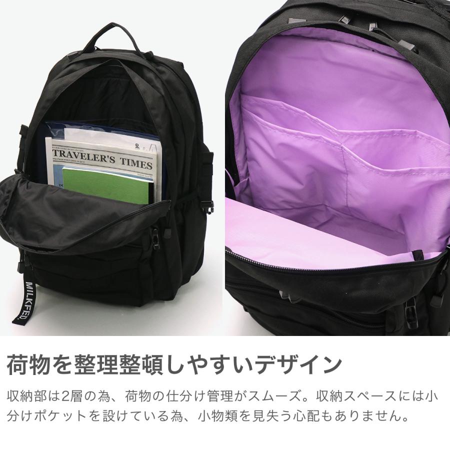 最大51%★5/24限定 ミルクフェド リュック MILKFED. ACTIVE DOUBLE POCKET MOLLE BACKPACK リュックサック バックパック 30L A4 2層 レディース 103224053008の画像