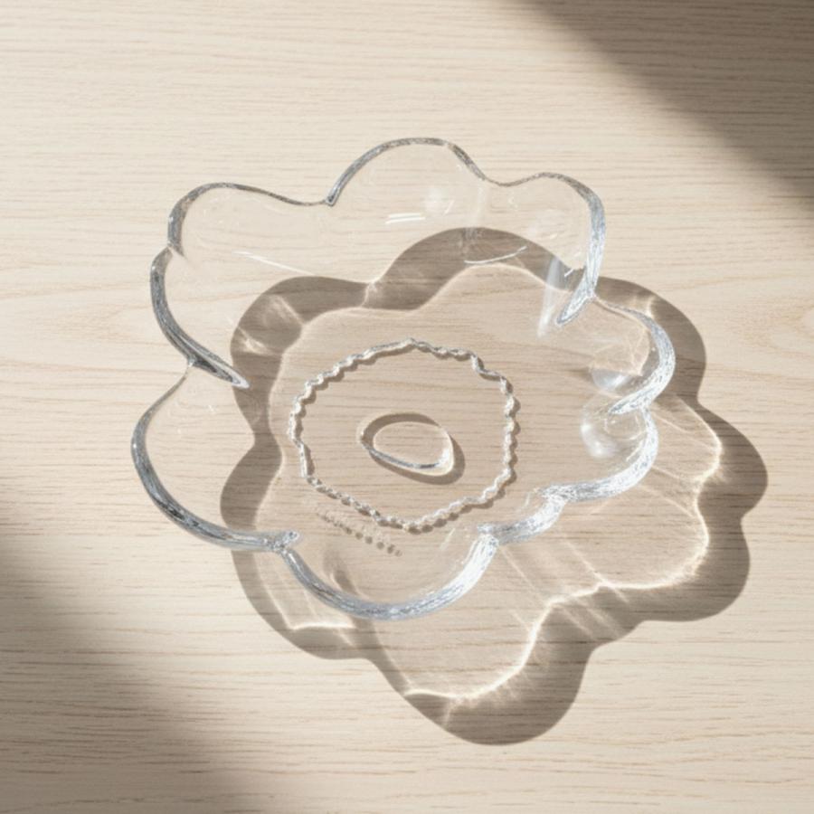 最大49%★10/5限定 日本正規品 マリメッコ プレート お皿 皿 北欧 おしゃれ ガラス marimekko 花 花型 かわいい 可愛い ガラスプレート Unikko 13cm | marimekko | 04