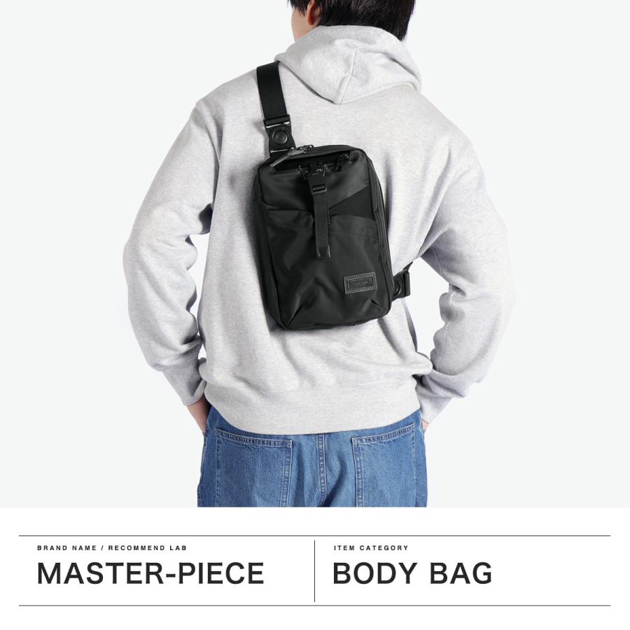 美品　マスターピースmaster-piece ボディバッグ 黒 日本製 master-piece（マスターピース） ウエストバッグ ボディバッグ 防水