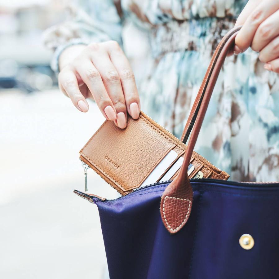 最大35%★11/12限定 オレンジ 財布 ORANGE ミニ財布 THE FRAGMENT フラグメントケース カードケース コインケース 本革 スリム 薄型 メンズ レディース THE FRAGMENT