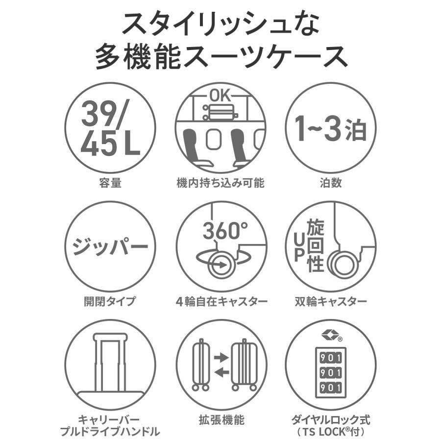 特典付 正規品10年保証 サムソナイト スーツケース 機内持ち込み Mサイズ ブランド Samsonite キャリーケース 軽量 スピナー55 エキスパンダブル 爆買の画像