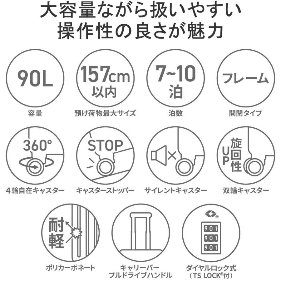 最大36%★5/9限定 ワールドトラベラー スーツケース World Traveler サグレス 2 キャリーケース ハード Lサイズ 大容量 大型 90L 7泊〜10泊 TSロック 05114｜galleria-store｜08