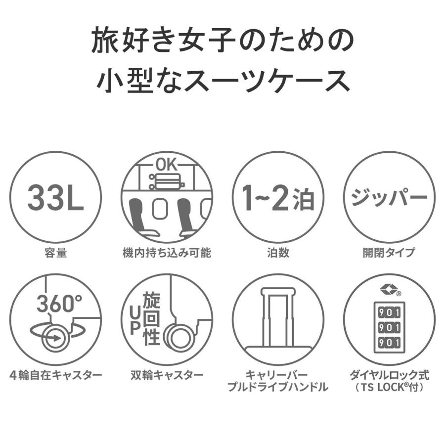 最大41%★4/29限定 ワールドトラベラー スーツケース 機内持ち込み S World Traveler ace 軽量 小型 Sサイズ 33L TSAロック aruco by WT マイラTR 05281｜galleria-store｜08