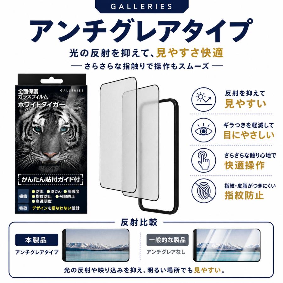 1枚740円 iPhone17 17e フィルム ガラスフィルム マット さらさら アンチグレア 反射防止 2枚 セット iPhone17pro max iPhoneAir iPhoneSE フィルム ガイド付き | ブランド登録なし | 02