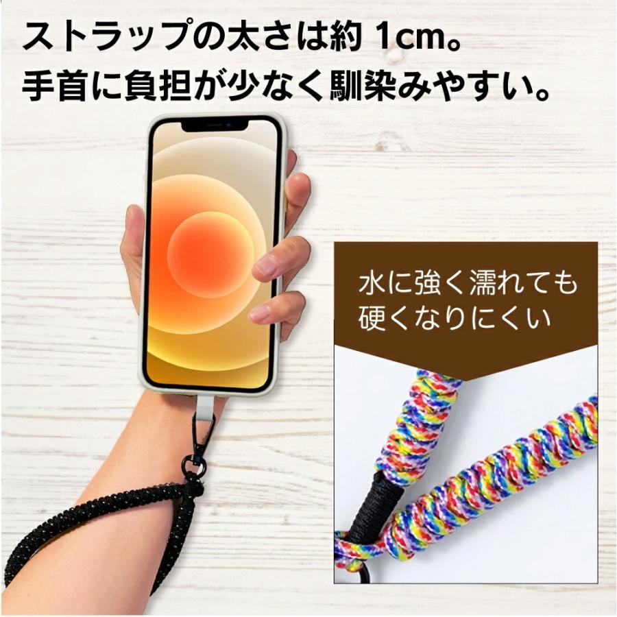 ハンドストラップ スマホ iPhone 携帯 手首 【強度の高いPPロープ】太め スマホストラップ 落下防止 丈夫 ナスカン付き フック付き 落下防止 | ブランド登録なし | 04