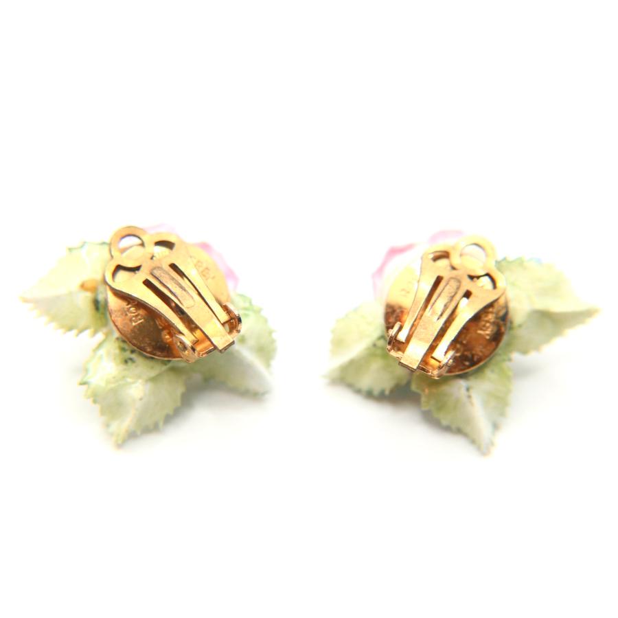 1950〜1960s Royal Crown Derby Vintage porcelain floral brooch 