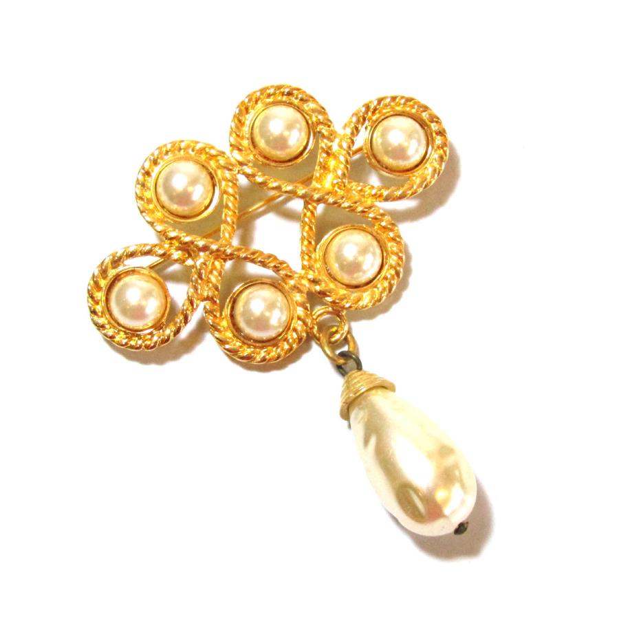 ★1980s Vintage gold tone fake pearl drop brooch : GALLERY AURA - 通販 ...
