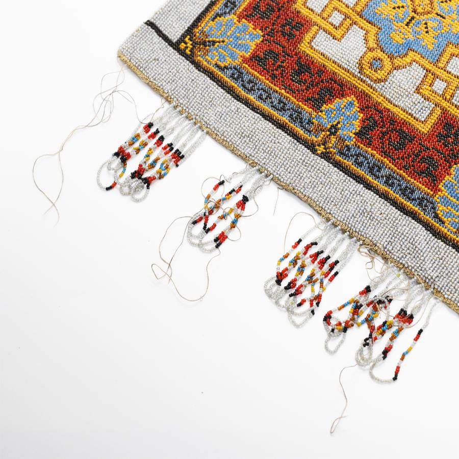 Antique Party beads fringe bag　with mirror_4