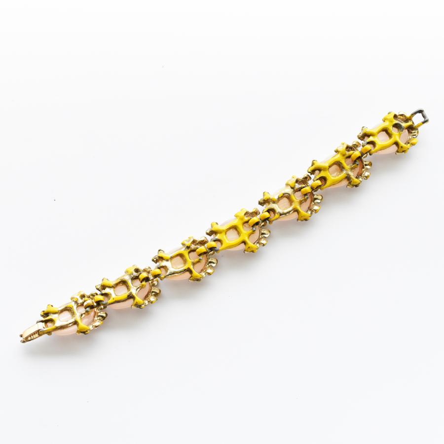 Vintage　1950s'　pealpink glass bracelet｜gallery-aura｜09