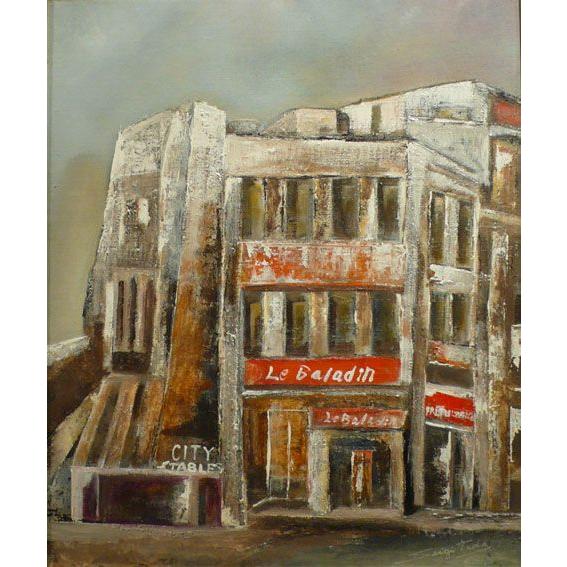 多田晴義「フランス・パリ街角」油彩画 ≪国美協≫多田晴義、『上高地