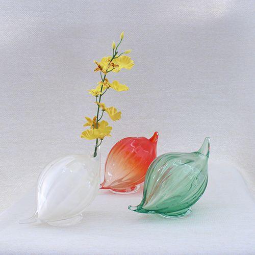 ホウズキ ガラスの花瓶 アーティストの花器 贈答用にもおすすめ