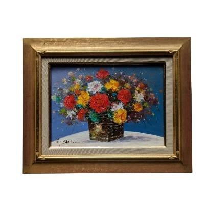 絵画　油絵　F4サイズ（4号）酒井健吉　盛花（1）