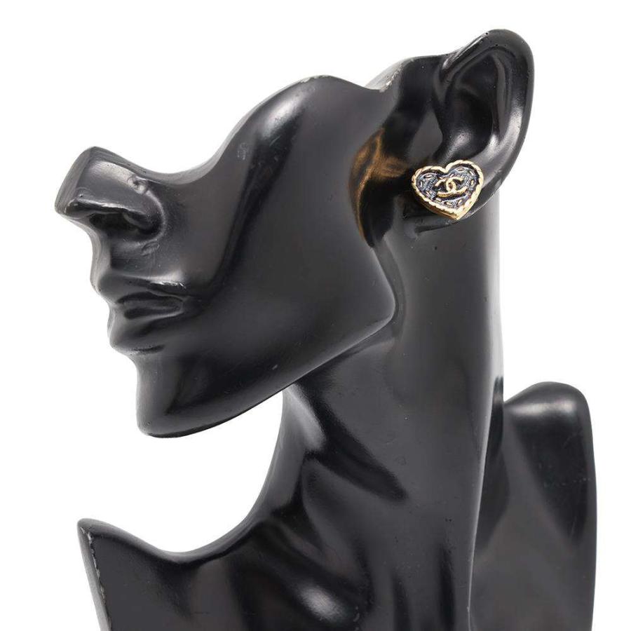 シャネル ピアス ハートモチーフ デニム ココマーク I24 P ABC742