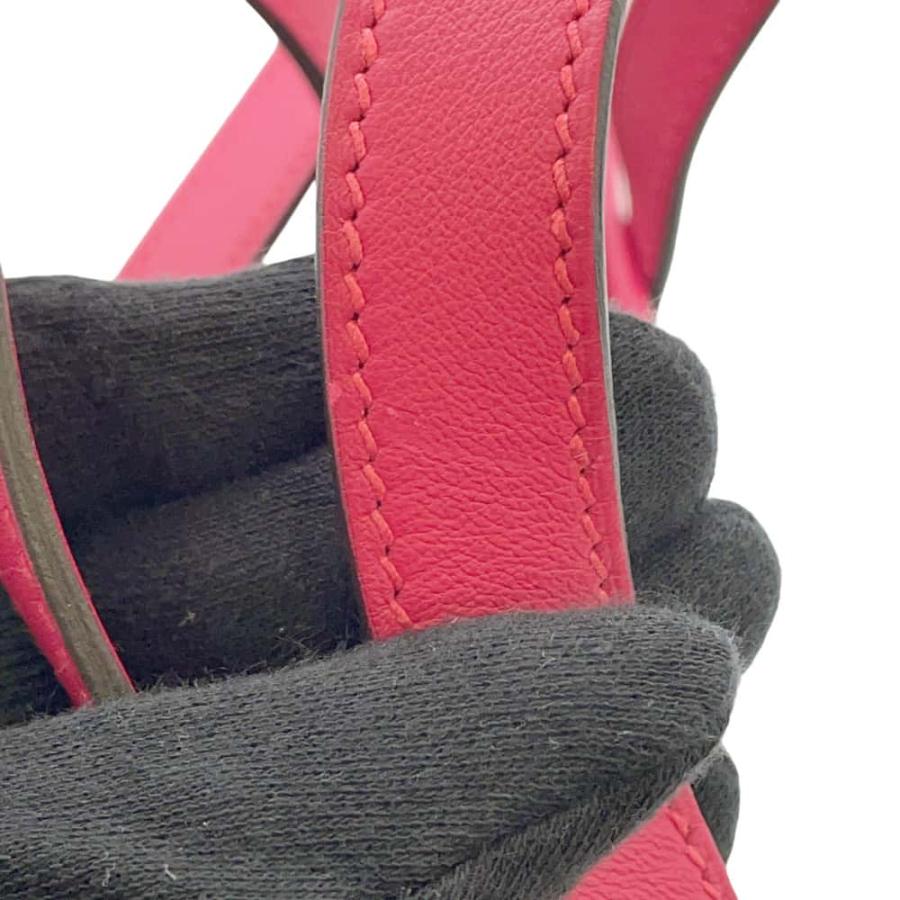エルメス HアンビエPM Z刻印 2021年製 トワルアッシュ ヴォースイフト フランボワーズ キャンバス レザー 2wayバッグ 肩掛け 中古 送料無料 エルメス トートバッグ H・アン・ビエPM フランボワーズ スイフト