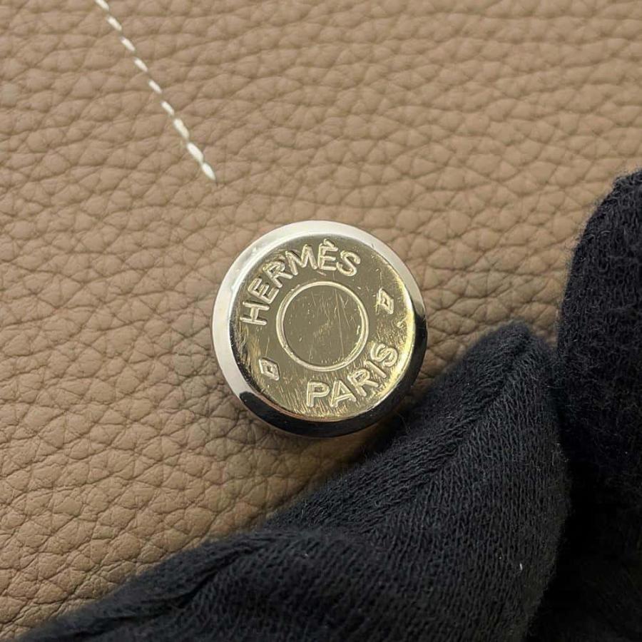エルメス 長財布 ドゴンGM エトゥープ/シルバー金具 トゴ Y刻印 HERMES 