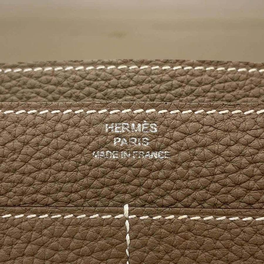 エルメス 長財布 ドゴンGM エトゥープ/シルバー金具 トゴ Y刻印