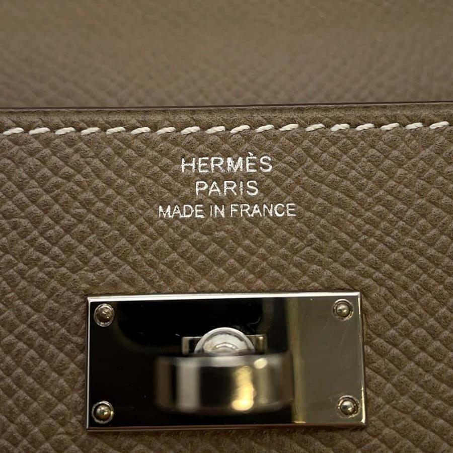 エルメス 長財布 ケリーウォレット ロング エトゥープ/シルバー金具
