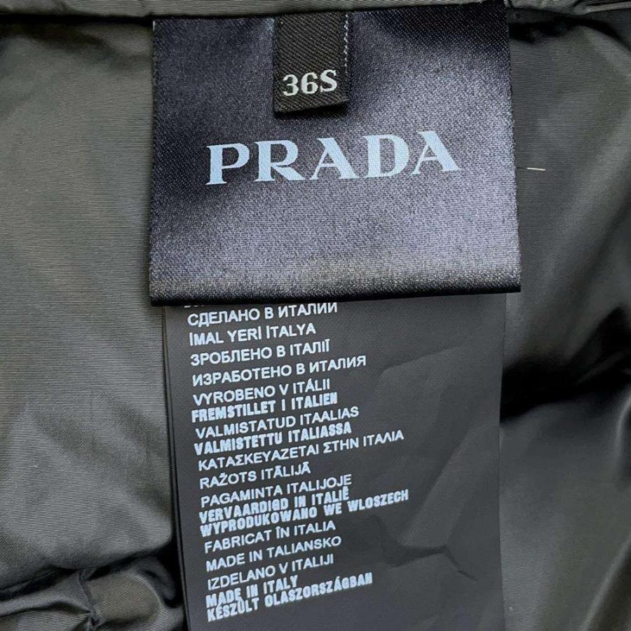 プラダ ダウンコート ブルーフォックスファー レディースサイズ36S