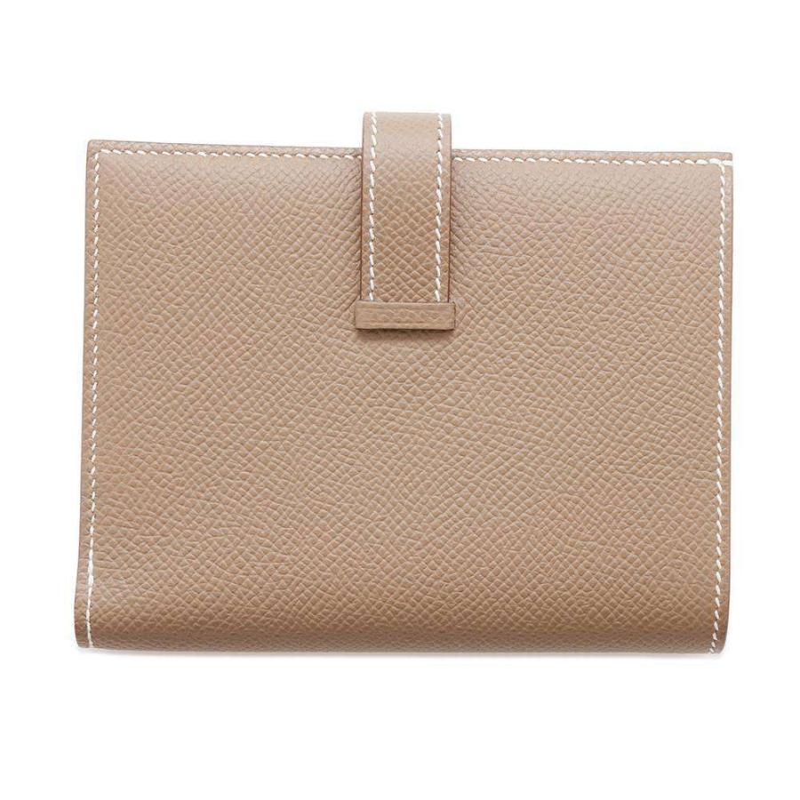 エルメス 二つ折り財布 ベアンコンパクト エトゥープ/シルバー金具