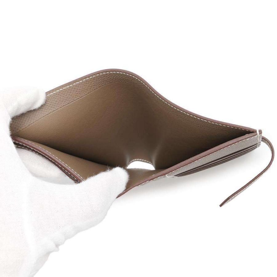 エルメス 二つ折り財布 ベアンコンパクト エトゥープ/シルバー金具