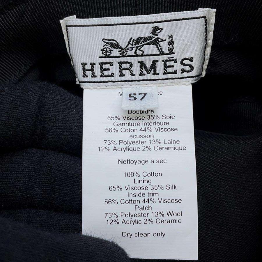 エルメス バケットハット ハーパー Hセリエ サイズ57 HERMES 帽子 黒