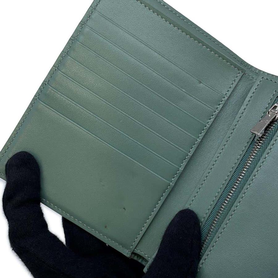 セリーヌ 二つ折り財布 ミディアム ストラップ ウォレット バイカラー