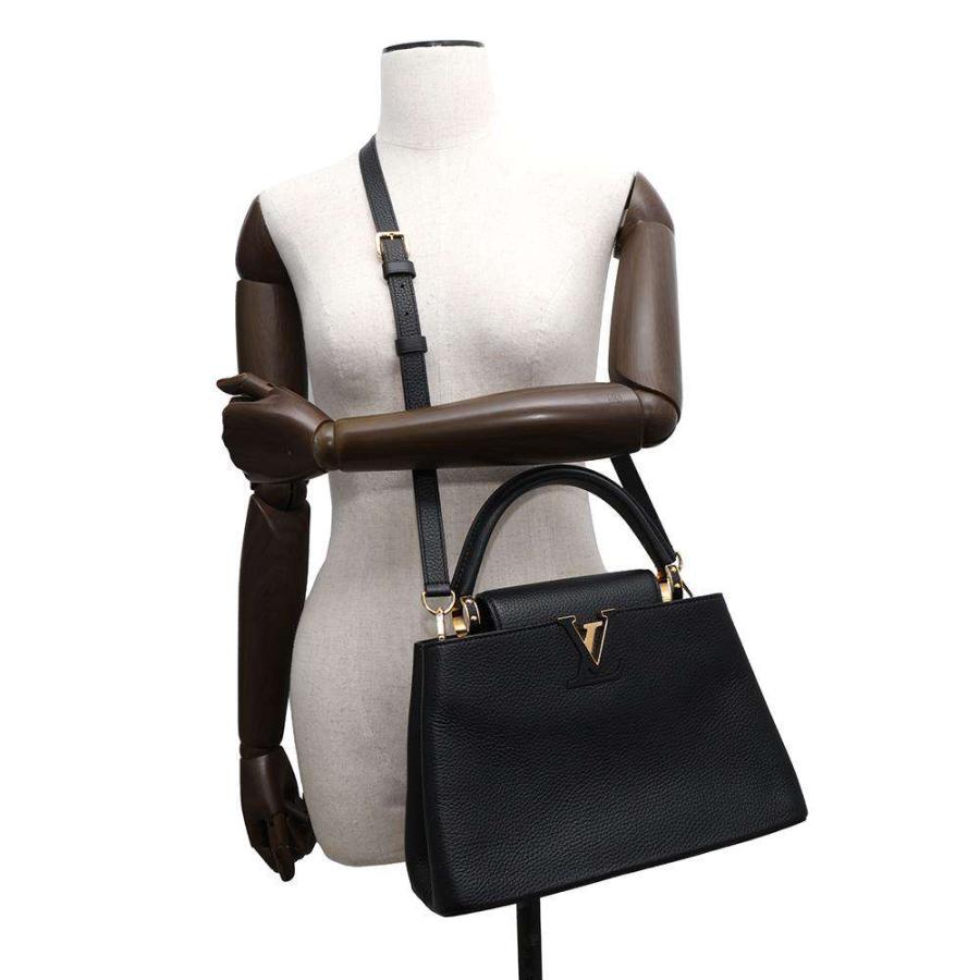 LOUIS VUITTON ルイヴィトン カプシーヌPM 2way ハンドバッグ ショルダーバッグ ブラック レザー M42242 シルバー金具 LOUIS VUITTON (ルイヴィトン) カプシーヌPM 2way ハンドバッグ