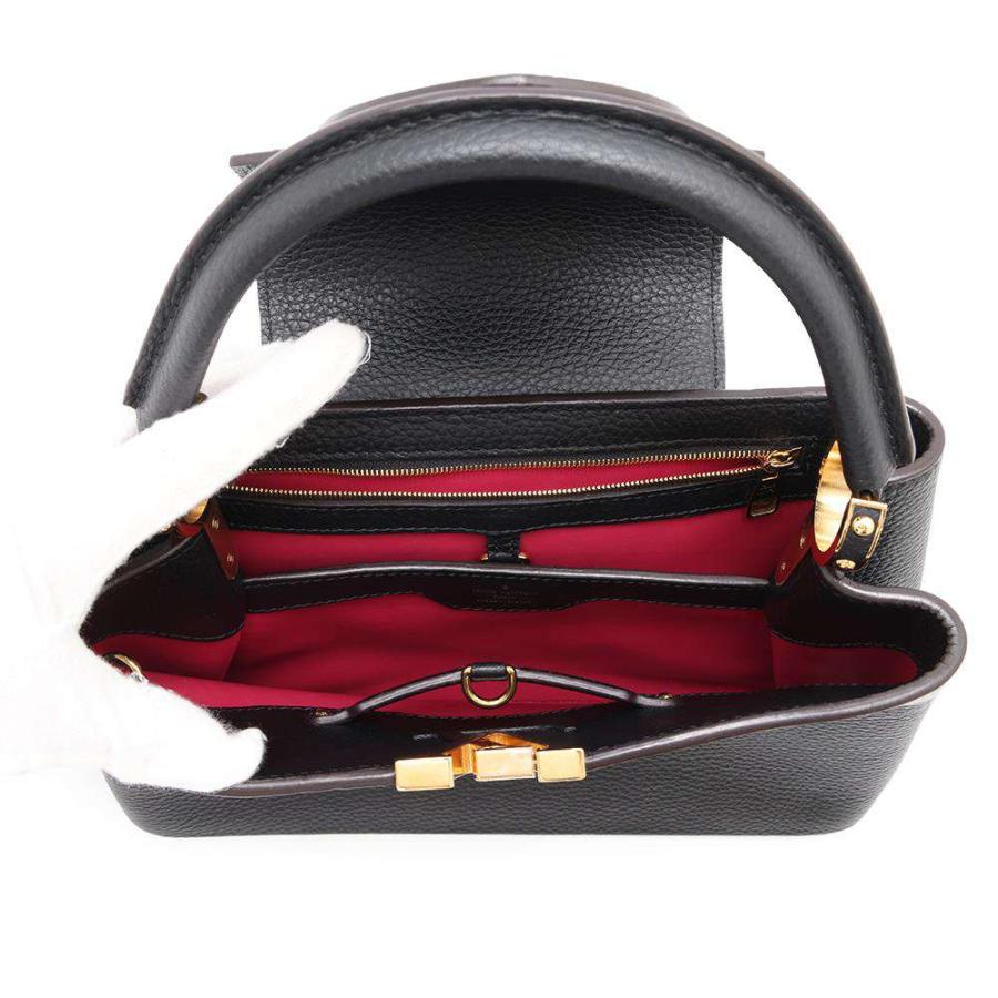 LOUIS VUITTON ルイヴィトン カプシーヌPM 2way ハンドバッグ ショルダーバッグ ブラック レザー M42242 シルバー金具 LOUIS VUITTON (ルイヴィトン) カプシーヌPM 2way ハンドバッグ