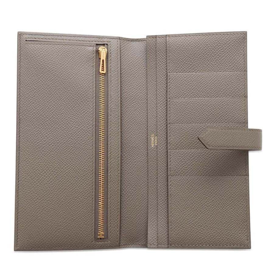 エルメス 長財布 ベアンスフレ エタン/ゴールド金具 エプソン D刻印 