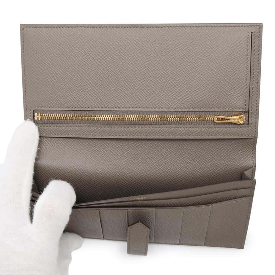エルメス 長財布 ベアンスフレ エタン/ゴールド金具 エプソン D刻印
