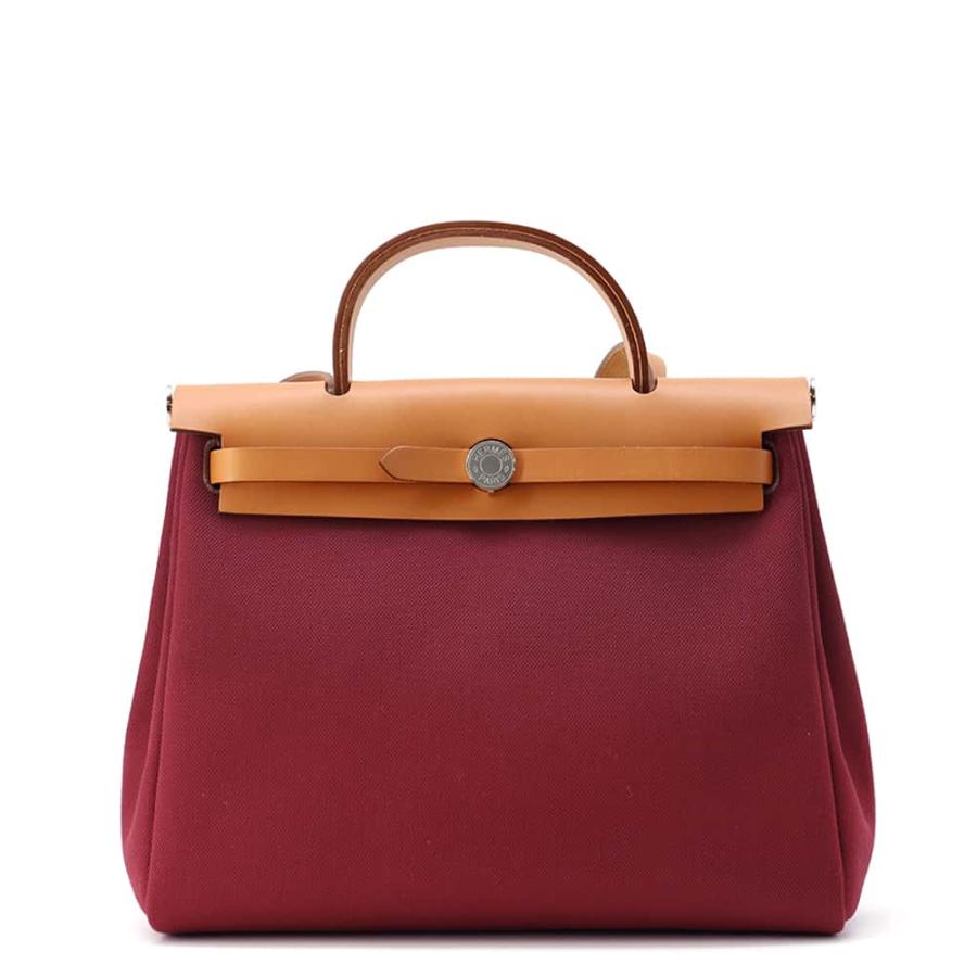 エルメス エールバッグジップPM ボルドー/ブラウン/シルバー金具  